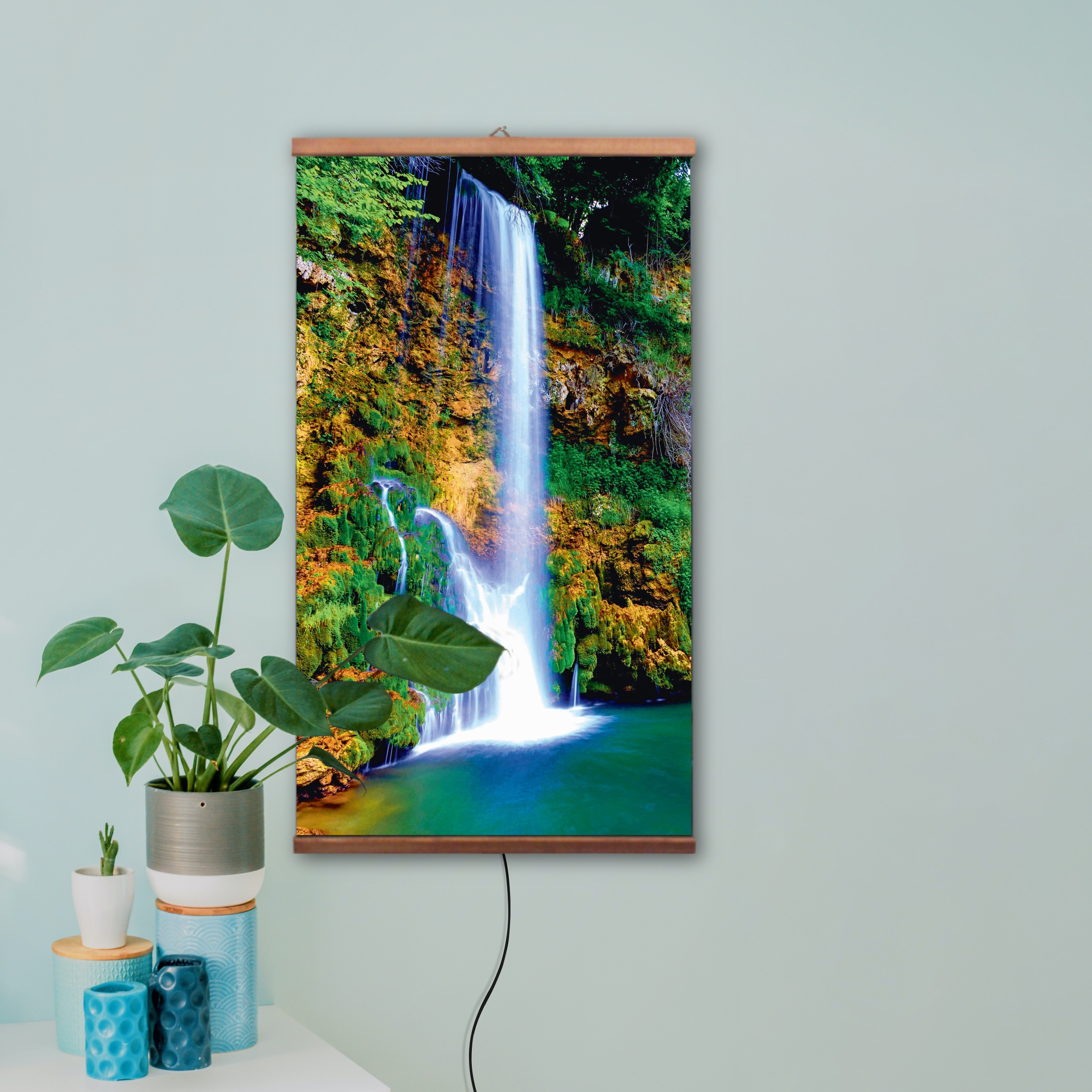 Infrarotheizung 500 Watt Bildheizung Heizbild Serie Home Kamin Infrarot Wandheizung Heizer Bild Wasserfall